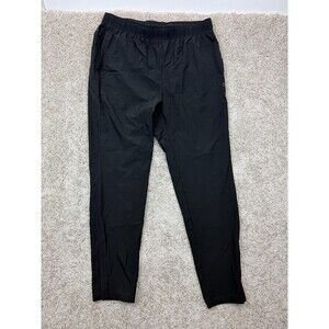 Layer 8 Mens L Black Qwick Dry Stretch Athletic Training Track Pants Zip Pocket